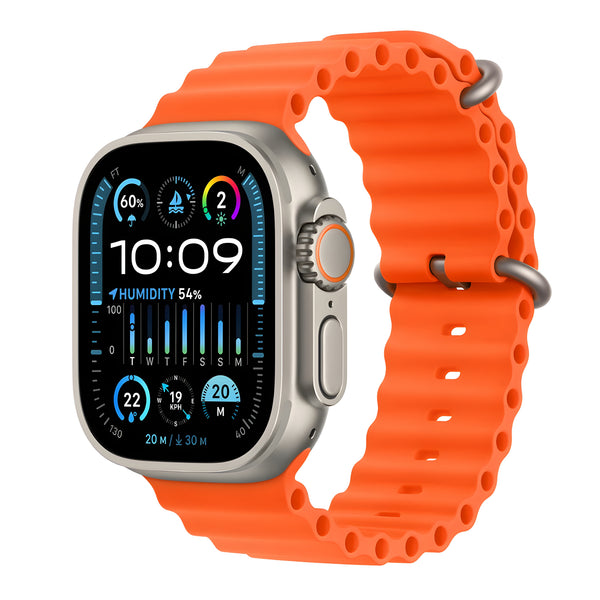 Lunark Watch Ultra 2 (49mm) - Rugged Aluminium Case with Orange Ocean Band (Free Size)