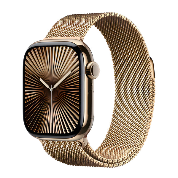 Lunark Watch Series 11 (46mm) Gold Aluminium Case with Gold Milanese Loop (Free Size)