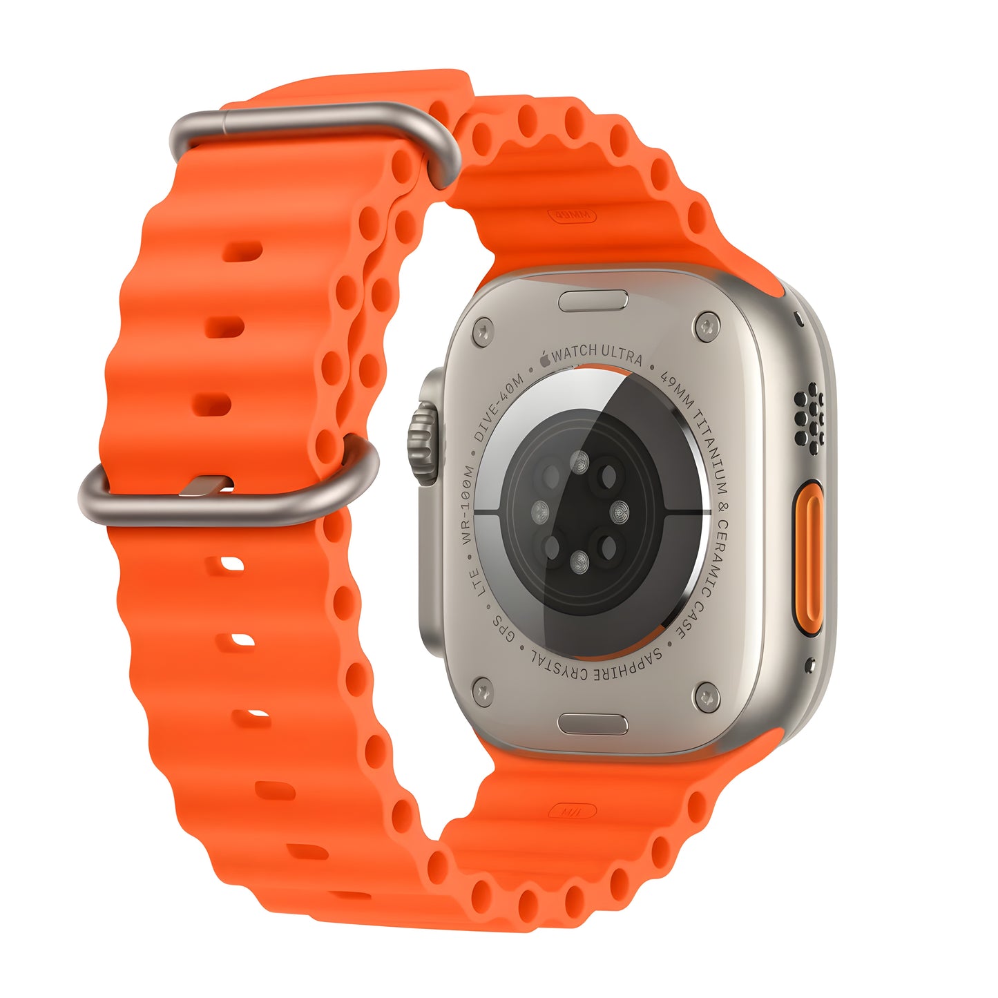 Lunark Watch Ultra 2 (49mm) - Rugged Aluminium Case with Orange Ocean Band (Free Size)
